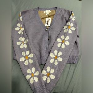 Purple Cardigan with flowers